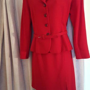 Gianni Petite Red Skirt Suit